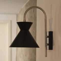 Aplique de pared OSRAM Decor Waist, acero, negro, E27, enchufe