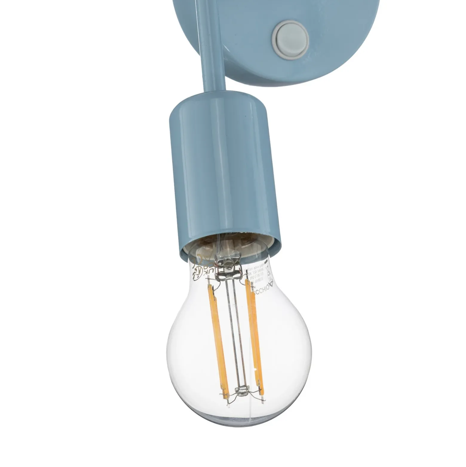 Aplique de pared Oxford, azul, metal, 1 luz, E27, interruptor