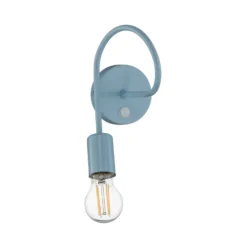 Aplique de pared Oxford, azul, metal, 1 luz, E27, interruptor