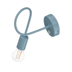 Aplique de pared Oxford, azul, metal, 1 luz, E27, interruptor