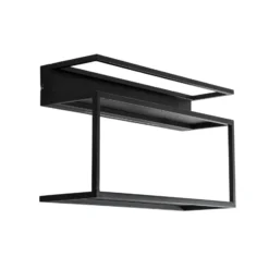 Aplique de pared para estantería, negro, acero, 60 cm de largo, 1 x LED