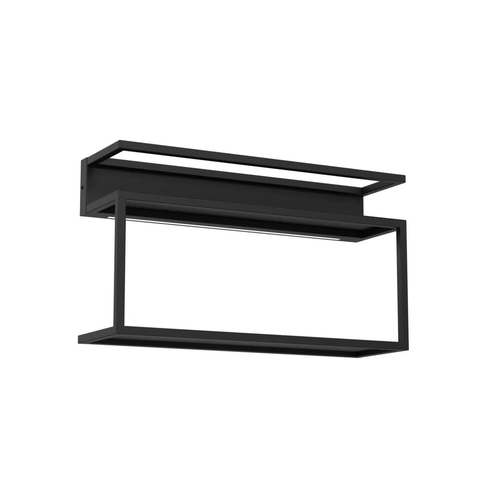 Aplique de pared para estantería, negro, acero, 60 cm de largo, 1 x LED