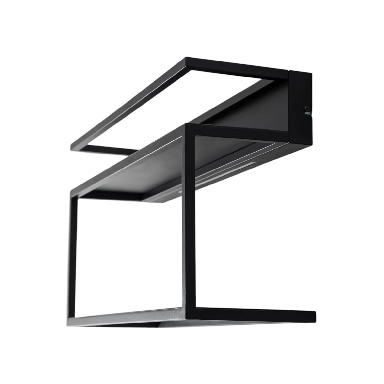 Aplique de pared para estantería, negro, acero, 60 cm de largo, 1 x LED