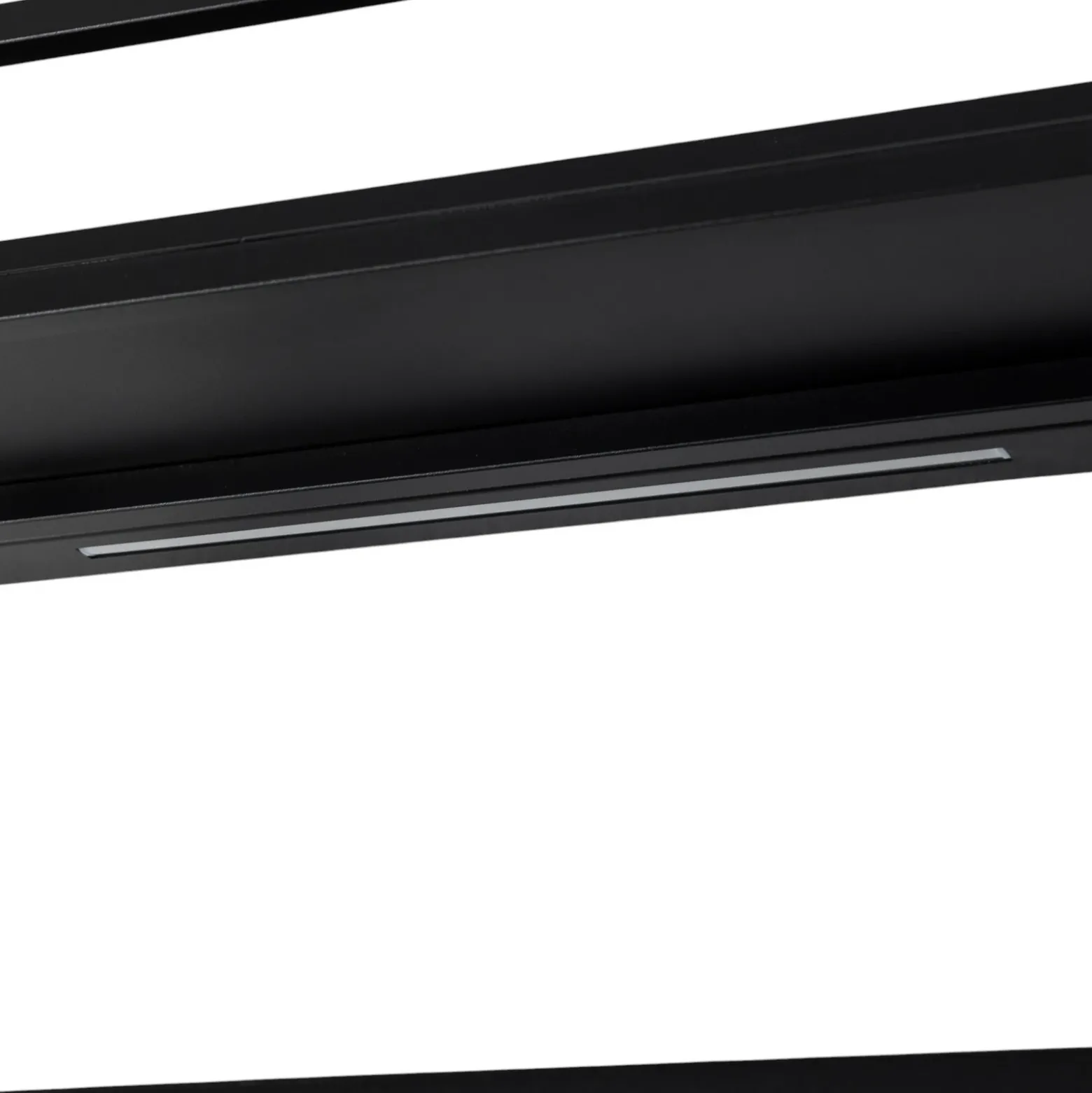 Aplique de pared para estantería, negro, acero, 60 cm de largo, 1 x LED