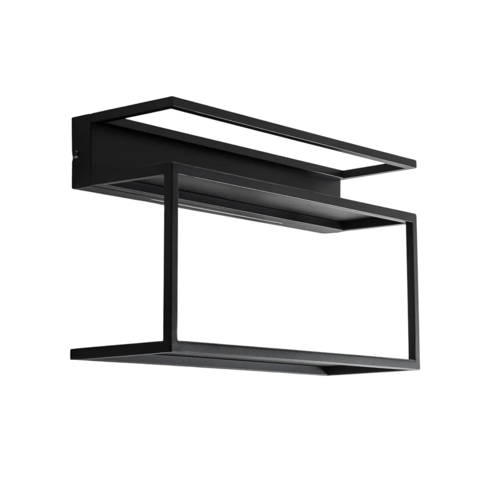 Aplique de pared para estantería, negro, acero, 60 cm de largo, 1 x LED