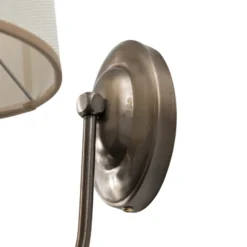 Aplique de pared Pardo, latón, metal/tejido, altura 31 cm, E27