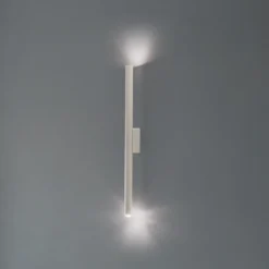 Aplique de pared Pastelo, beige, altura 20 cm, acero, 2 luces.