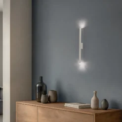 Aplique de pared Pastelo, beige, altura 20 cm, acero, 2 luces.