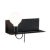 Aplique de pared Paulmann Devara, negra, 40 cm, E27, puerto USB