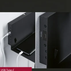 Aplique de pared Paulmann Devara, negra, 40 cm, E27, puerto USB