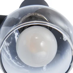 Aplique de pared Pendura de Lindby, Ø 9 cm, negro, cristal