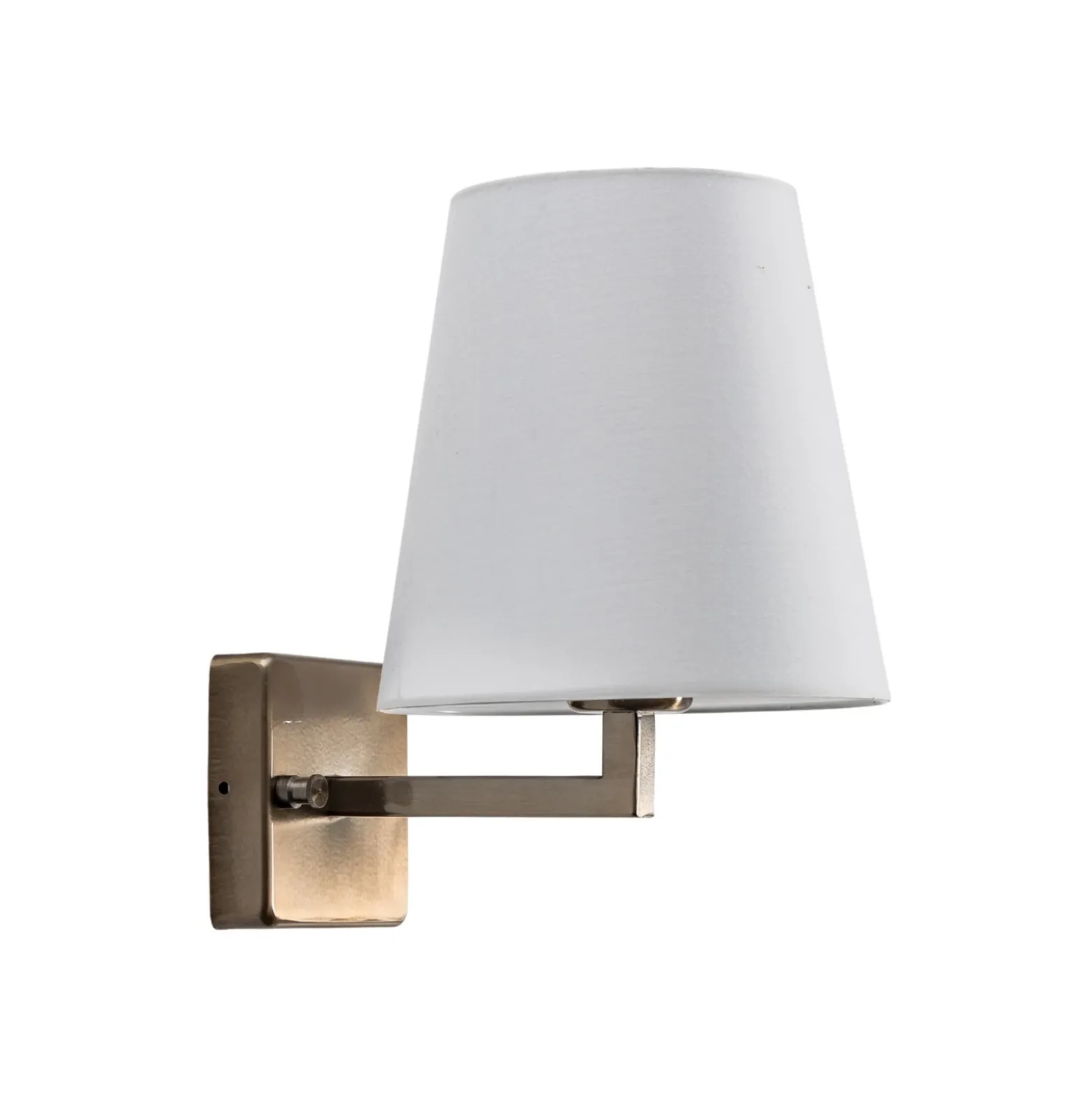 Aplique de pared perfil, dorado/blanco, metal/tejido, altura 30 cm