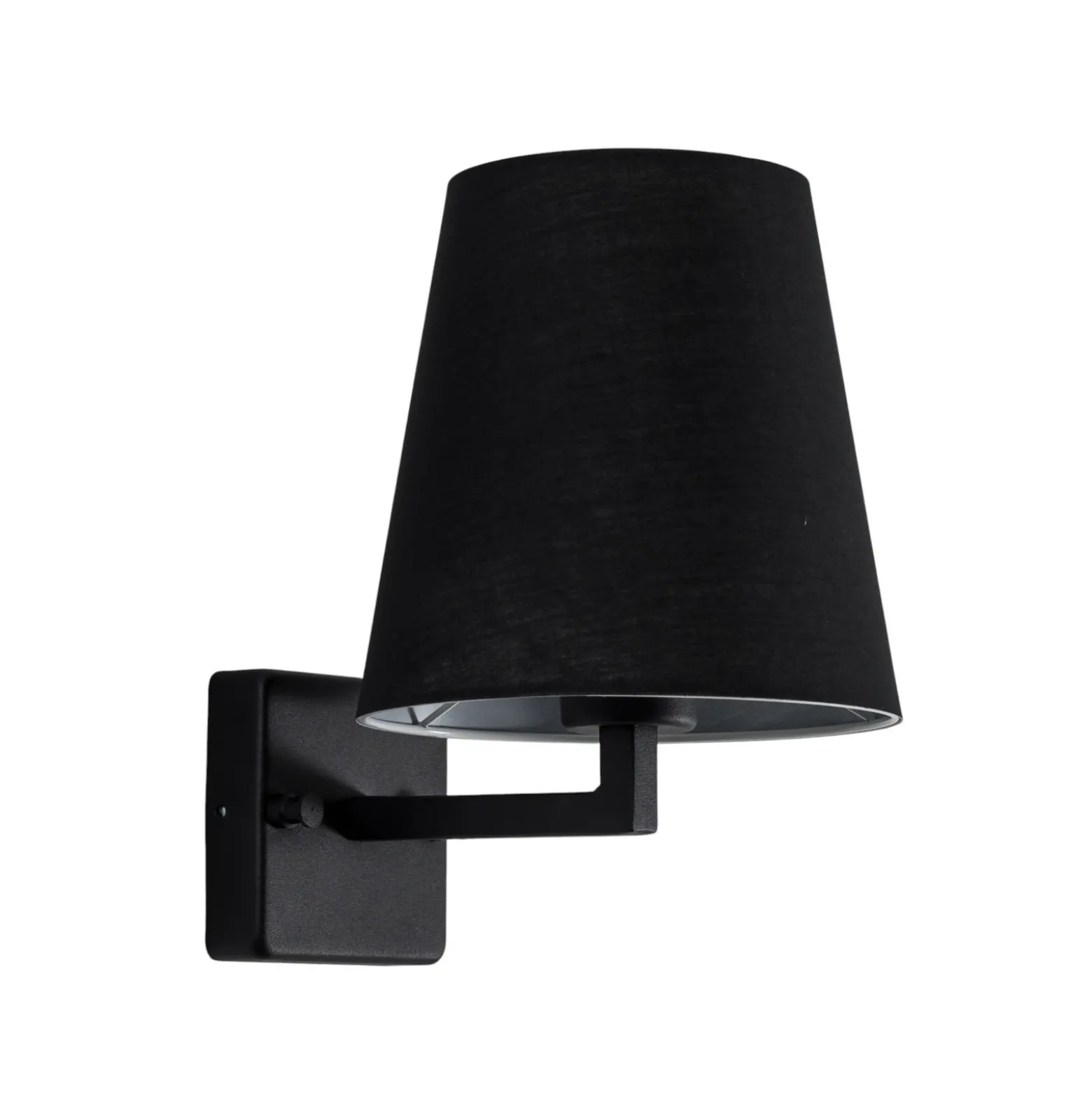 Aplique de pared perfil, negro, metal/tejido, altura 30 cm