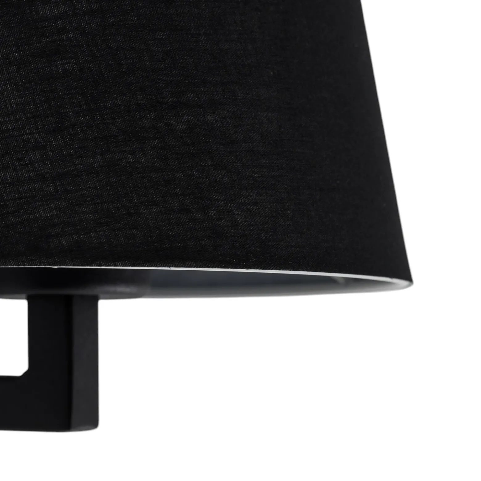 Aplique de pared perfil, negro, metal/tejido, altura 30 cm