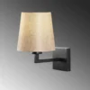 Aplique de pared perfil, negro/crema, metal/tejido, altura 30 cm