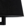 Aplique de pared perfil, negro, metal/tejido, altura 30 cm