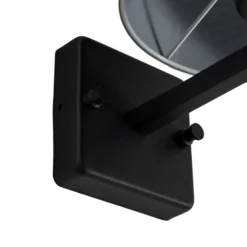 Aplique de pared perfil, negro, metal/tejido, altura 30 cm