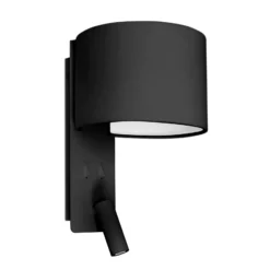 Aplique de pared plegable con lámpara de lectura LED, negro