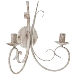 Aplique de pared Pompei, 2 luces, blanco antiguo