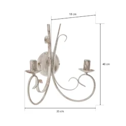 Aplique de pared Pompei, 2 luces, blanco antiguo