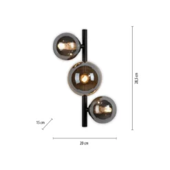 Aplique de pared Popsicle de Paul Neuhaus, negro, cristal, 29 cm, G9