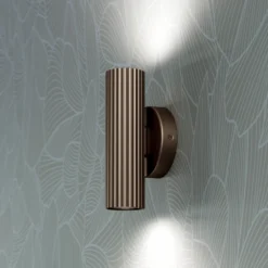 Aplique de pared Portillo, bronce, altura 20 cm, 2 luces. Metal, GU10.
