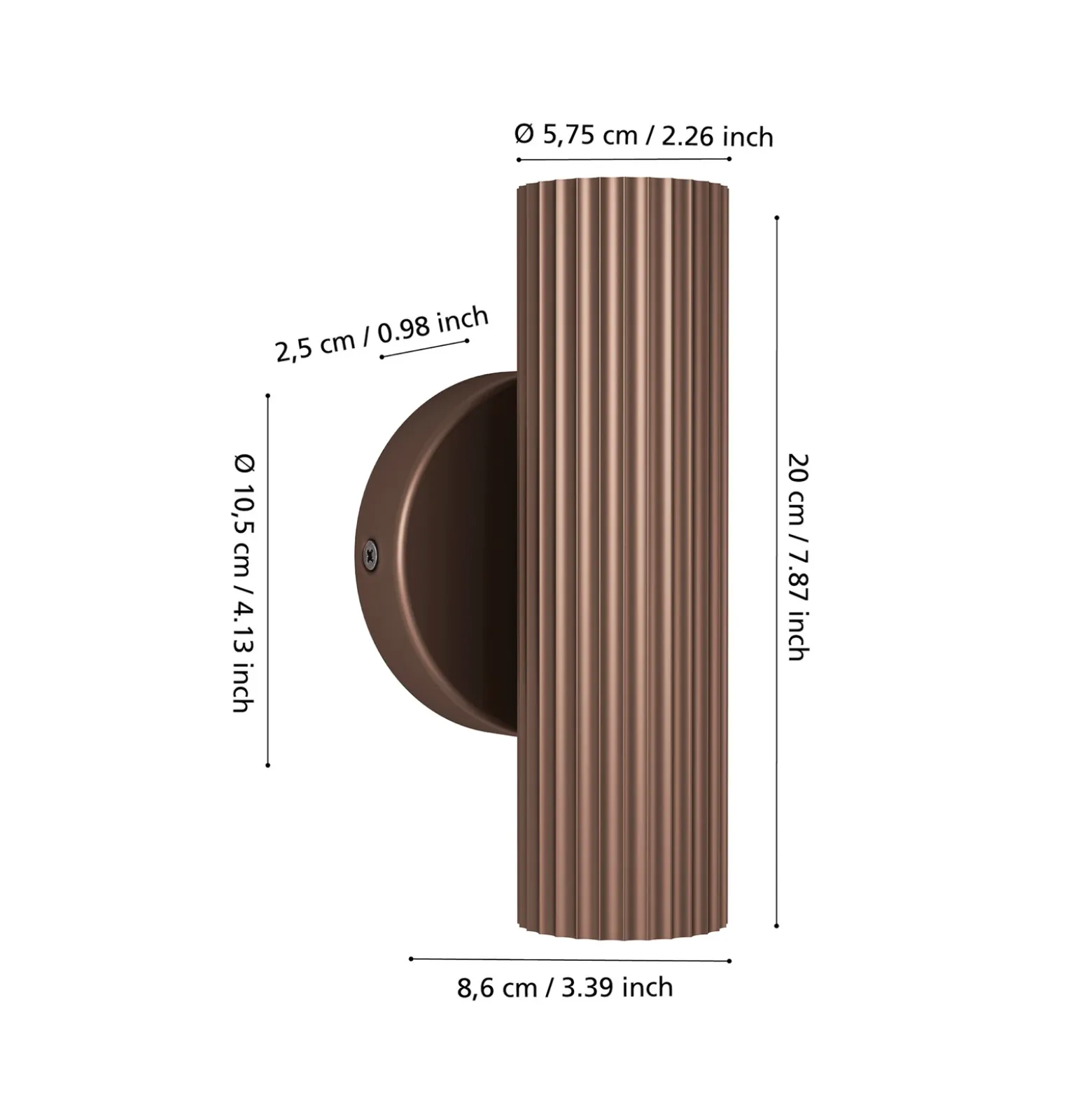 Aplique de pared Portillo, bronce, altura 20 cm, 2 luces. Metal, GU10.