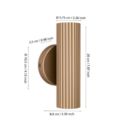Aplique de pared Portillo, latón, altura 20 cm, 2 luces. Metal, GU10