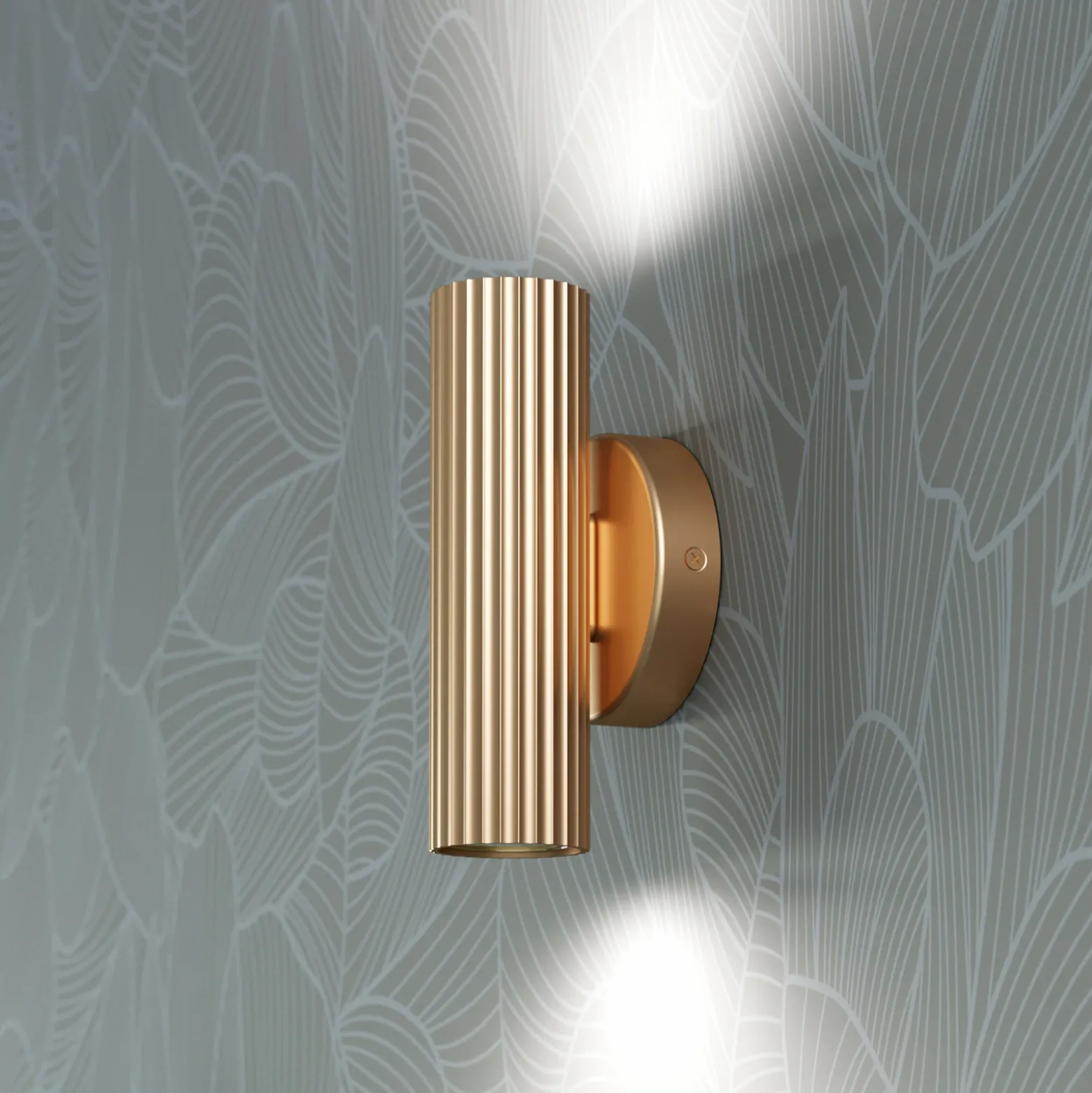 Aplique de pared Portillo, latón, altura 20 cm, 2 luces. Metal, GU10