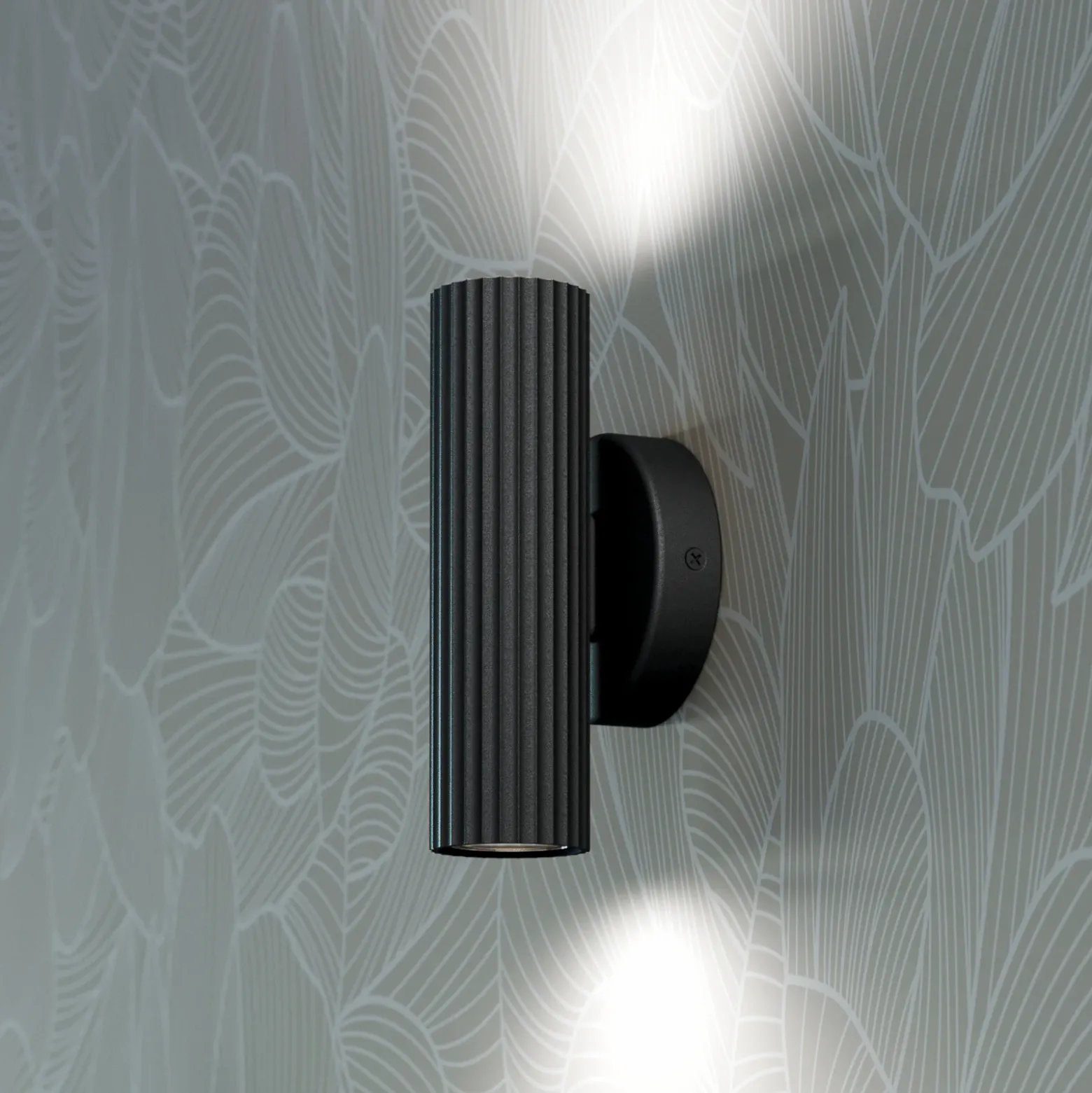 Aplique de pared Portillo, negro, altura 20 cm, 2 luces, metal, GU10