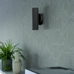 Aplique de pared Portillo, negro, altura 20 cm, 2 luces, metal, GU10
