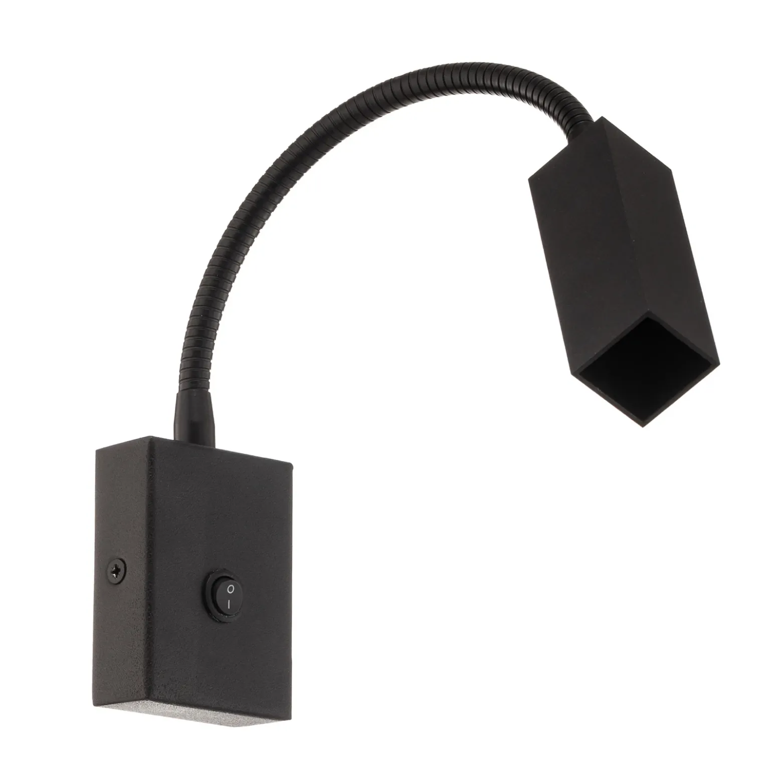 Aplique de pared Raisio, brazo flexible, negro