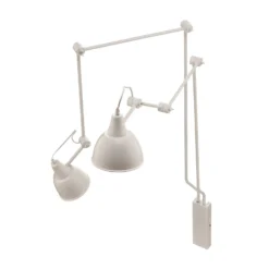 Aplique de pared 814, regulable, 2 luces, blanco