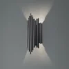 Aplique de pared Reis, negro, metal, altura 50 cm