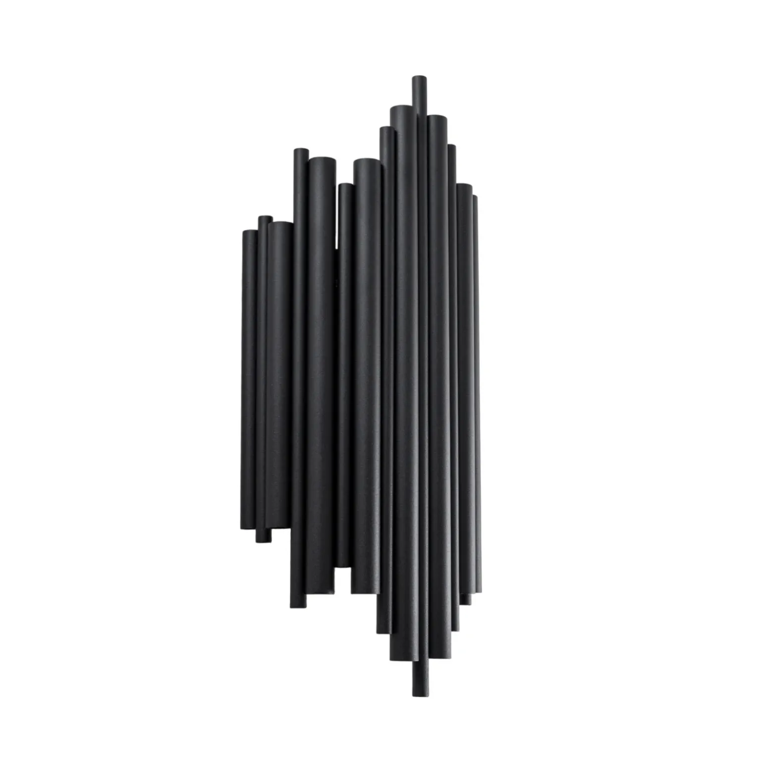 Aplique de pared Reis, negro, metal, altura 50 cm