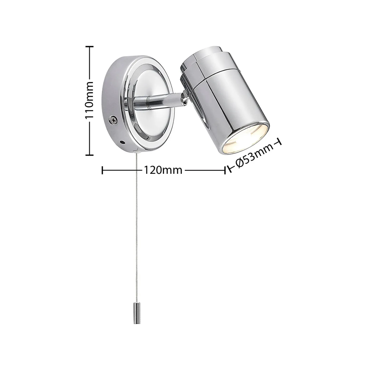 Aplique de pared Remilan de Lindby, cromo