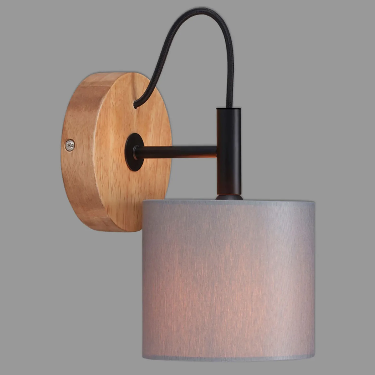 Aplique de pared Rhon, pantalla textil
