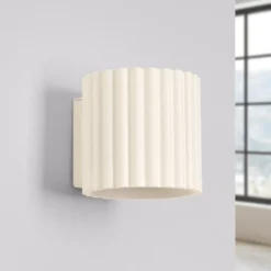 Aplique de pared RIBLA, beige, Ø 10 cm, metal, G9