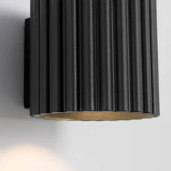 Aplique de pared RIBLA, negra, Ø 10 cm, metal, G9