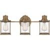 Aplique de pared Riggs IP44, latón envejecido, 3 luces