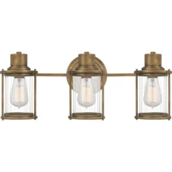 Aplique de pared Riggs IP44, latón envejecido, 3 luces
