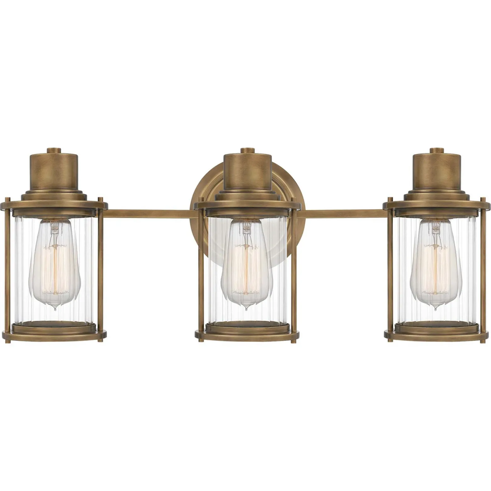 Aplique de pared Riggs IP44, latón envejecido, 3 luces
