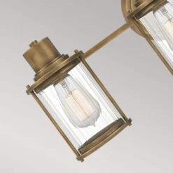 Aplique de pared Riggs IP44, latón envejecido, 3 luces