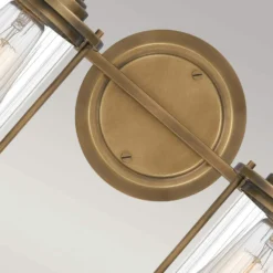 Aplique de pared Riggs IP44, latón envejecido, 2 luces