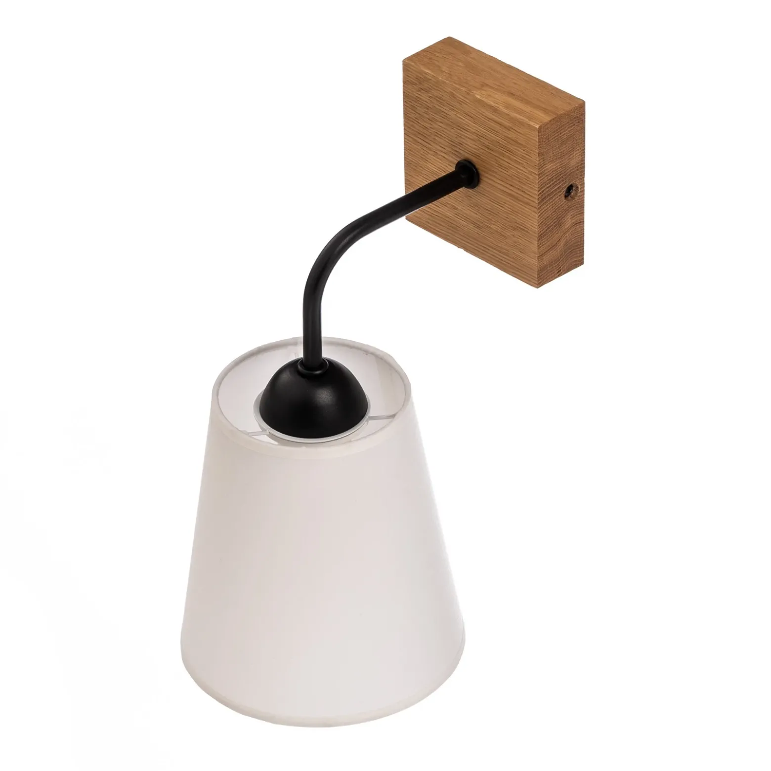 Aplique de pared Risco, blanco, 15 cm de ancho, 1 luz, tela