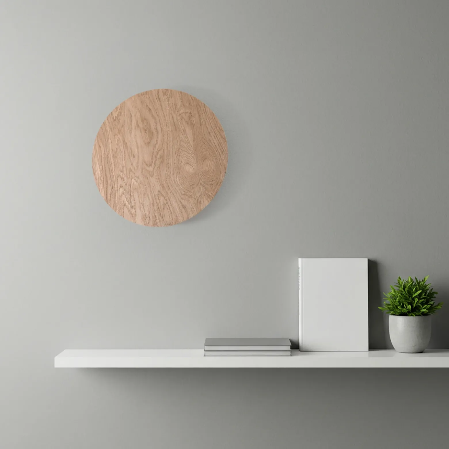 Aplique de pared Rito de Envostar, madera clara, Ø 30 cm