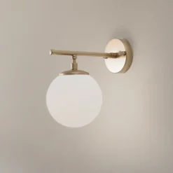 Aplique de pared Roe, dorado, cristal, altura 24 cm, E14