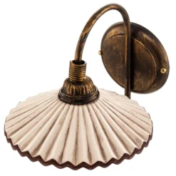 Aplique de pared Rosina, bronce con pantalla de cerámica rosa