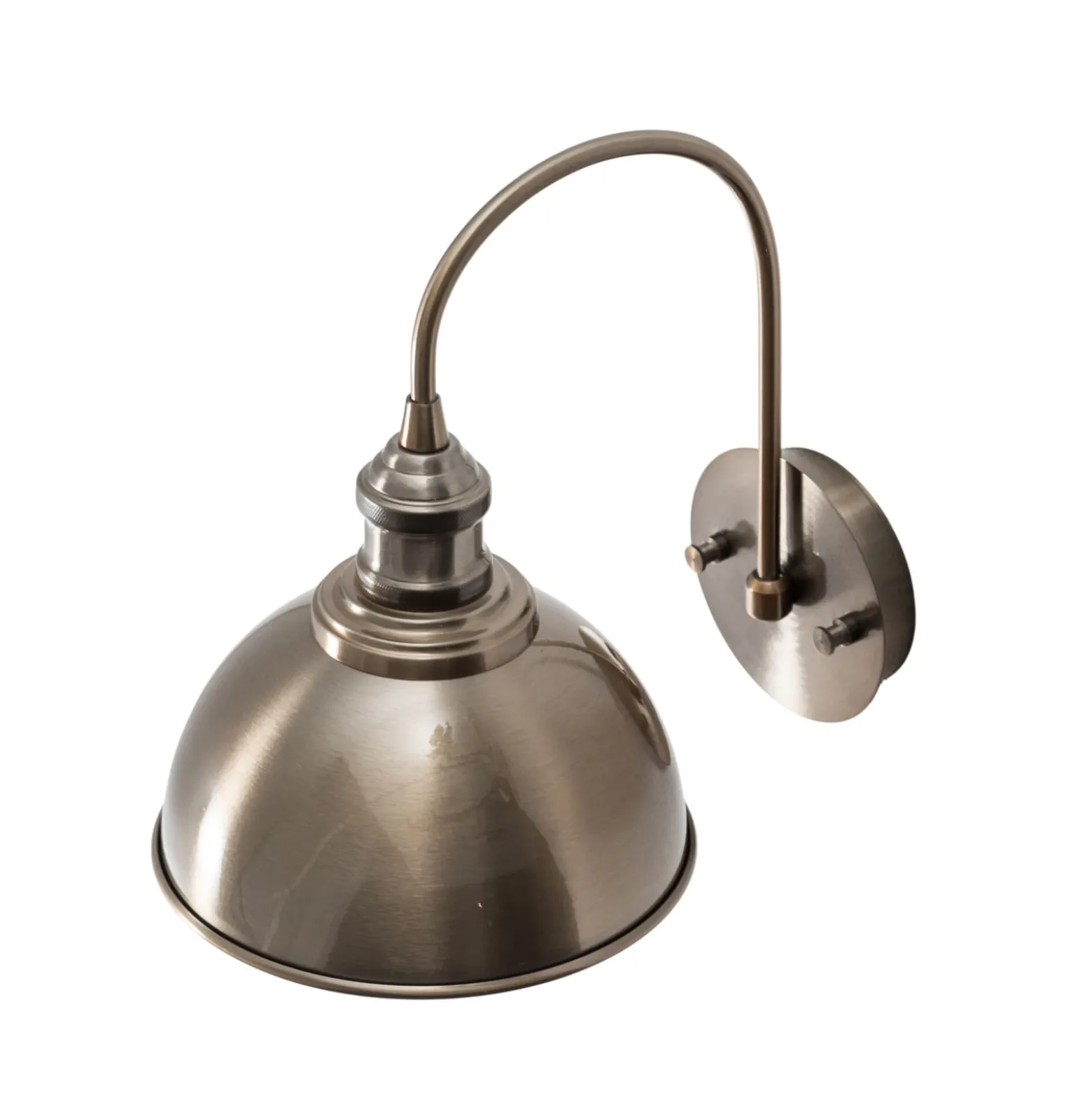 Aplique de pared Saglam, latón envejecido, altura 36 cm, metal