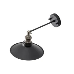 Aplique de pared Saglam, negro/dorado, cónica, altura 20 cm, E27